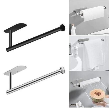 roll Paper towel holder  304 Stainless Steel Tissue Holder Self Adhesive Wall Mounted Stainless Steel Toilet Paper Roll Holder