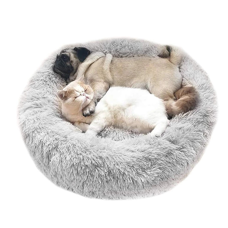 Wholesale Round Washable Plush Cat House Mat Sofa Dog Pet Bed Luxury Dog Bed