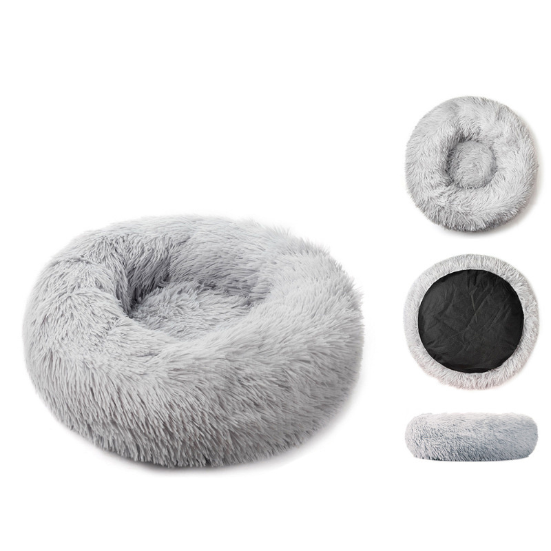 Wholesale Round Washable Plush Cat House Mat Sofa Dog Pet Bed Luxury Dog Bed