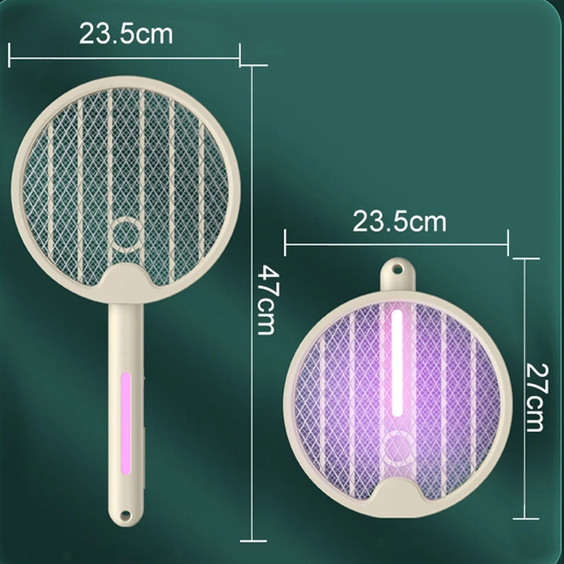 Upgraded Foldable Bug Zapper Racket 2 in 1 Rechargeable Electric Fly Swatter Racket