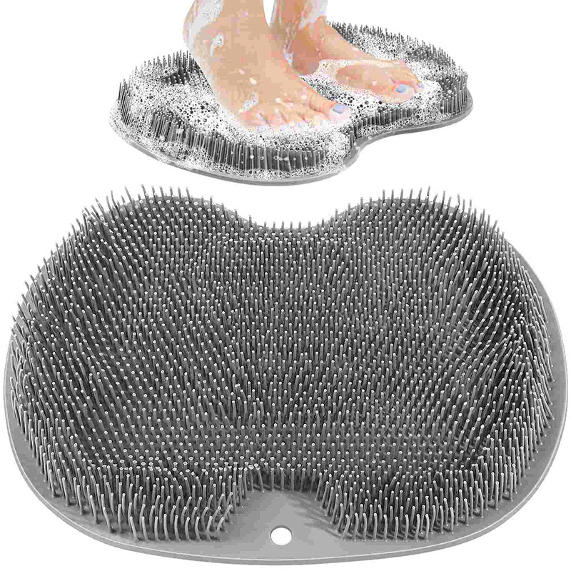 Silicone Exfoliating Shower Foot Massager Scrubber Foot Back Cleaner Massage Mat with Non Slip Suction Cups Wash Body Cleaning