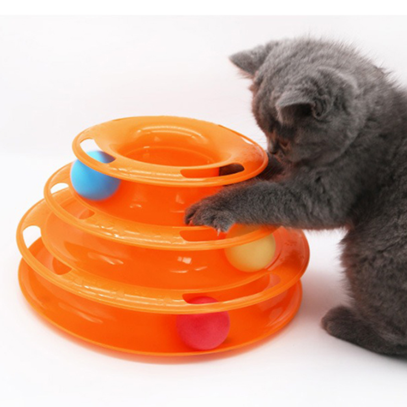 Cat Turntable Ball Pet Teasing Toy Plate Four-layer Cat Funny Multi-function Pet Interactive Kitten Toys Cat Accessories