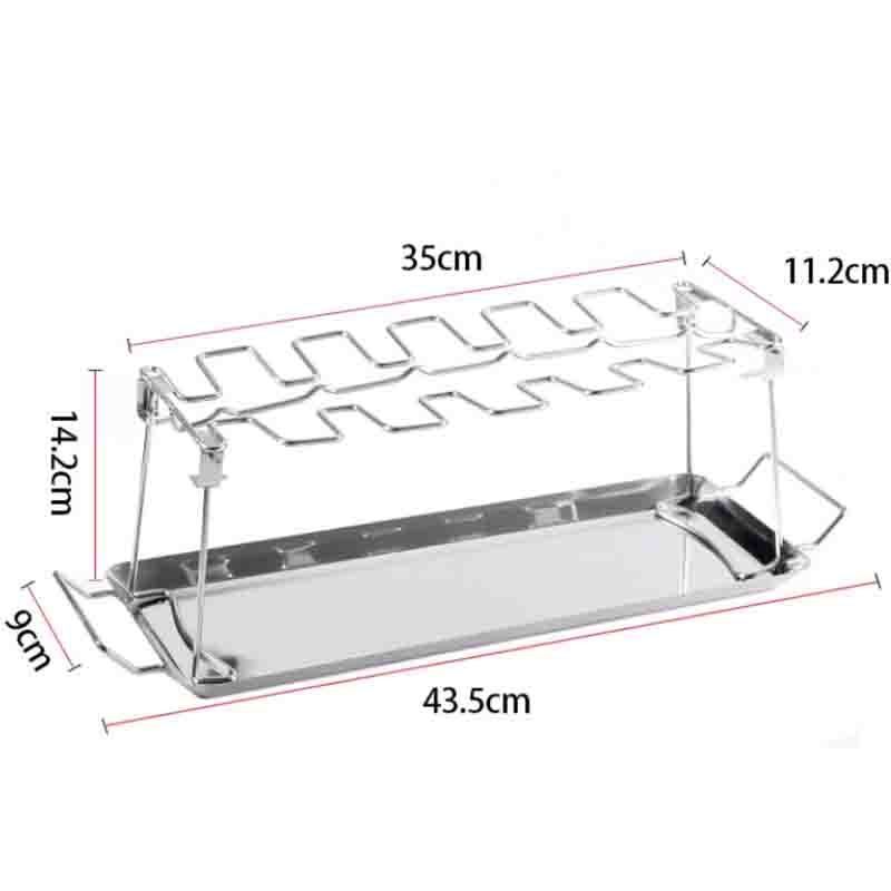 Outdoor BBQ Beef Chicken Leg Wing Grill Rack Stainless Steel Folding Roasted Barbecue Grill Drumsticks Holder