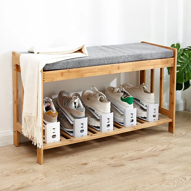 Simple shoe storage rack household adjustable shoe support thickened double-layer high heels cabinet layering magic