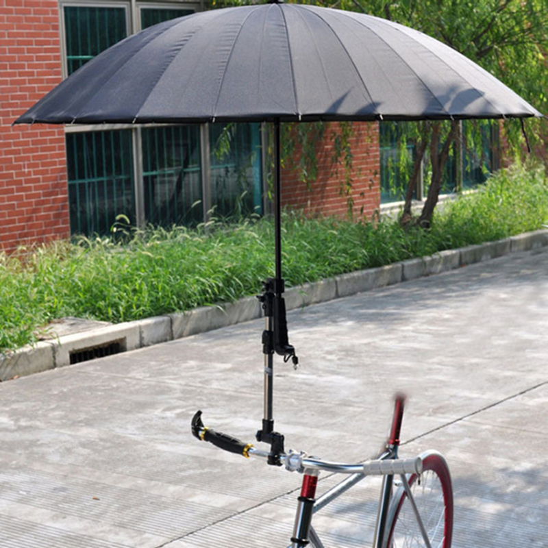 Wheelchair Umbrella Connector Stroller Stainless Steel Umbrella Stand Any Angle Swivel Bicycle Umbrella Holder Rain Gear Tool