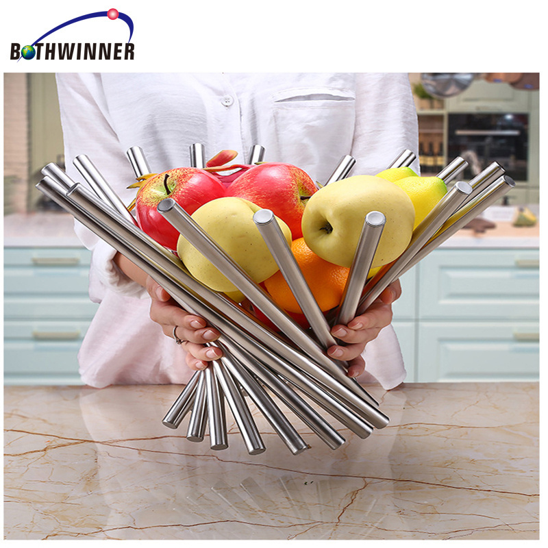 Creative Design Rotating Fruit Stainless Steel Basket Home  fruit basket living room  fruit tray