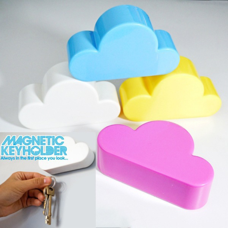 White Cloud Shape Key Holder Creative Home Storage Holder Hanger Magnetic Magnet Keychain Holder Wall Decor