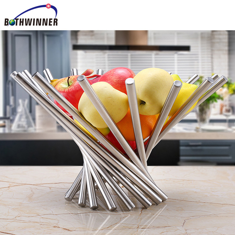 Creative Design Rotating Fruit Stainless Steel Basket Home  fruit basket living room  fruit tray