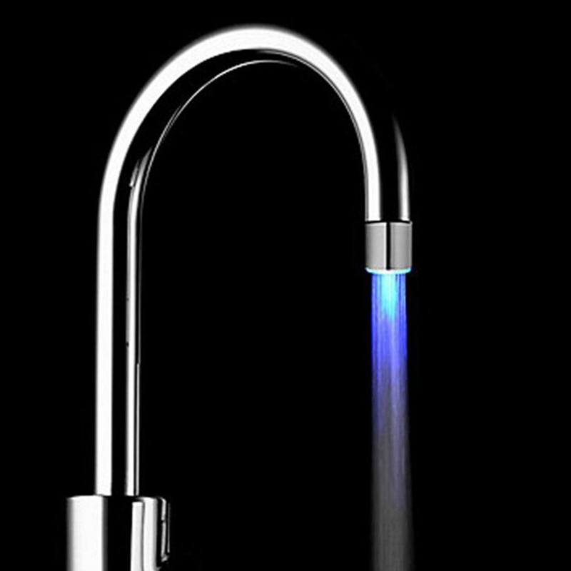 3 Color 7 Colors Changing Glow Light-up LED Kitchen Faucet Shower Tap Novelty Luminous Faucet Nozzle Head Light Bathroom Light