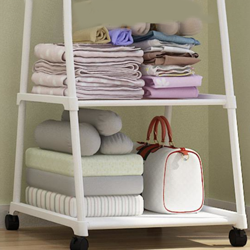 Bedroom Coat Rack Removable Clothes Hanger Floor Stand Coat Racks with Wheel Hanging Clothes Storage