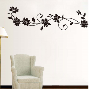 Black flower Vine Wall Stickers Refrigerator Window cupboard Home Decorations Diy Home Decals Art Mural Posters Home Decor