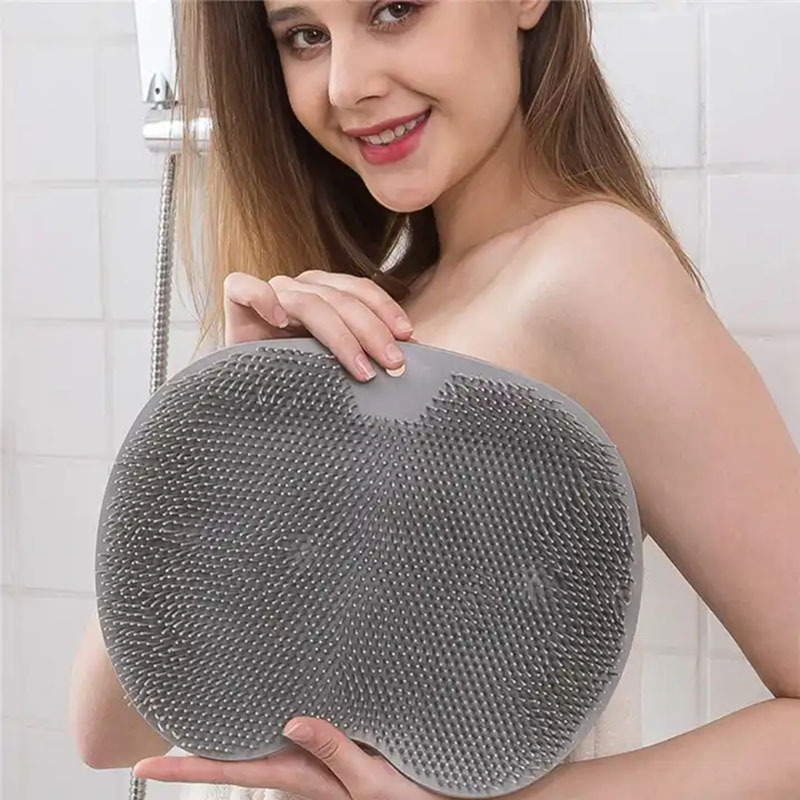 Wholesale grey Pink scrubber brush wall mount shower foot and scrubber for shower wall