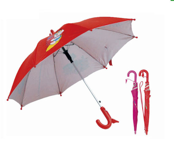 Kids Umbrella Straight Custom With Logo Print Curve J Handle Cheap China Factory For Children Metal Cartoon Umbrellas