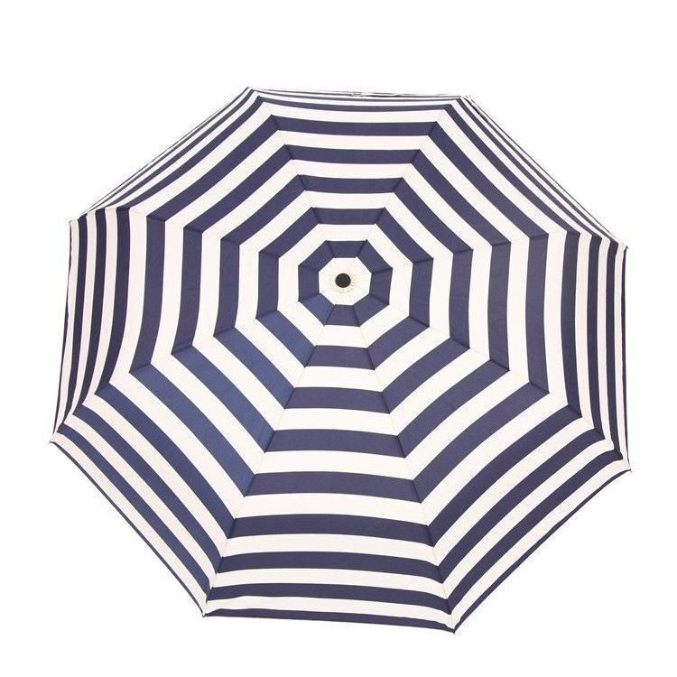 Stripe White Blue White Yellow Design Auto Open 3 Folding Umbrella