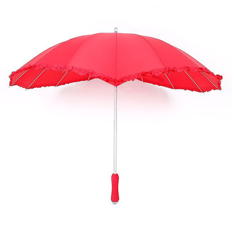 Heart Shaped Ladies Sturdy Wholesale Straight Umbrella