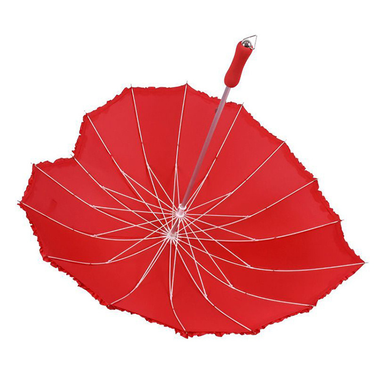 Heart Shaped Ladies Sturdy Wholesale Straight Umbrella