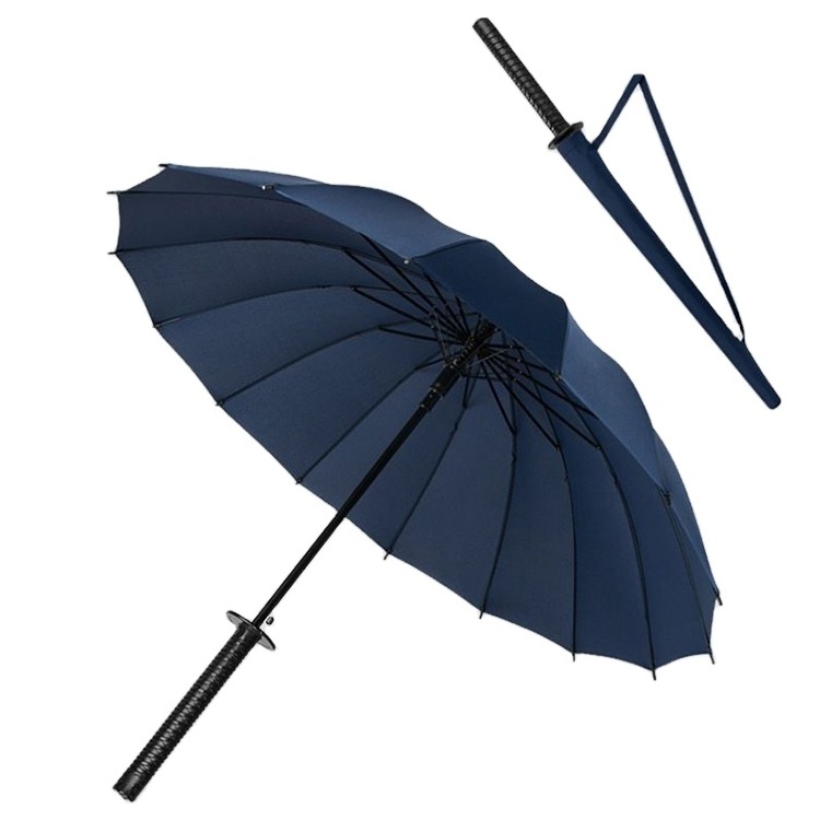 Sword Handle Mens Auto Open Straight Umbrella