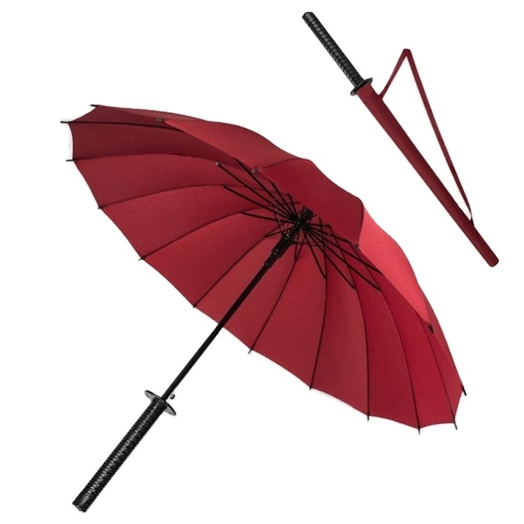 Sword Handle Mens Auto Open Straight Umbrella