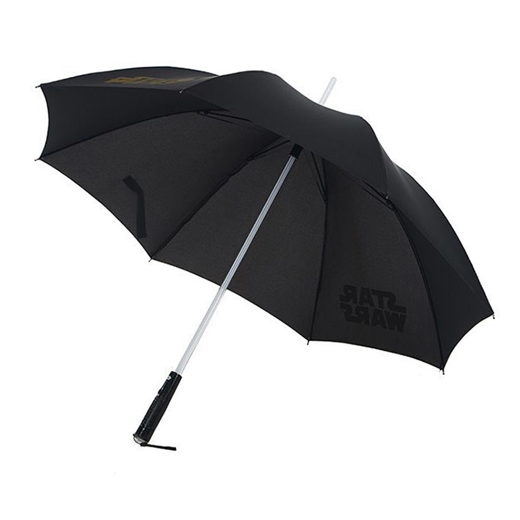 OEM Lightsaber Umbrella Black Straight Regenschirm Flashing Paraguas LED Umbrellas Manual for Adults 190T Pongee