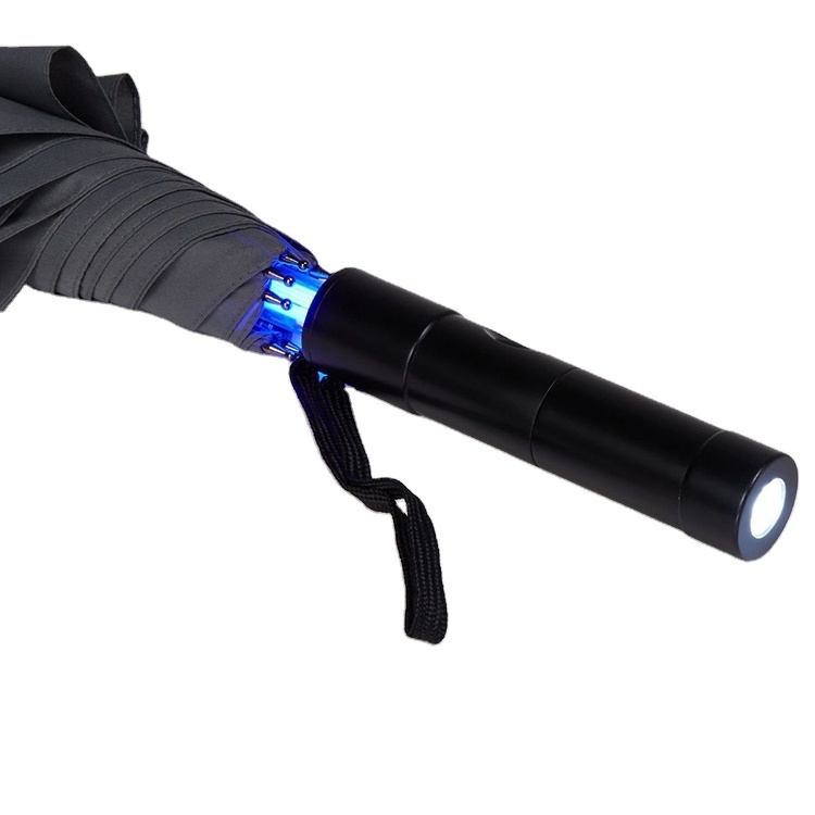 OEM Lightsaber Umbrella Black Straight Regenschirm Flashing Paraguas LED Umbrellas Manual for Adults 190T Pongee