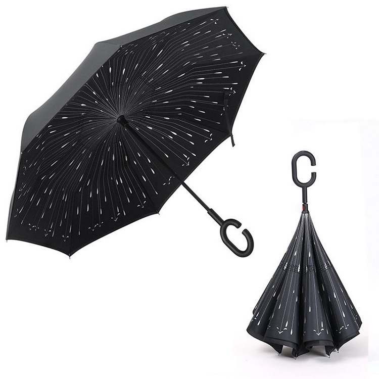 Automatic Waterproof Windproof Inside Down Inverted Car Umbrella With Inverted Clear Umbrella For Travel Mini