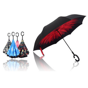 Automatic Waterproof Windproof Inside Down Inverted Car Umbrella With Inverted Clear Umbrella For Travel Mini