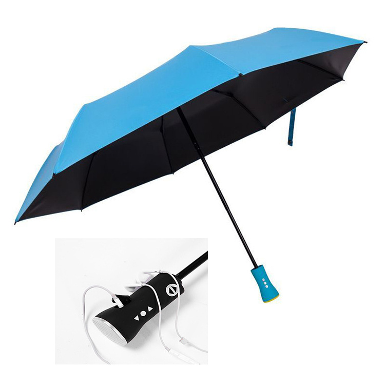 Fantastic Wholesale Automatic Open Multi-Function USB Mobile Charge Power Bank Folding Umbrella