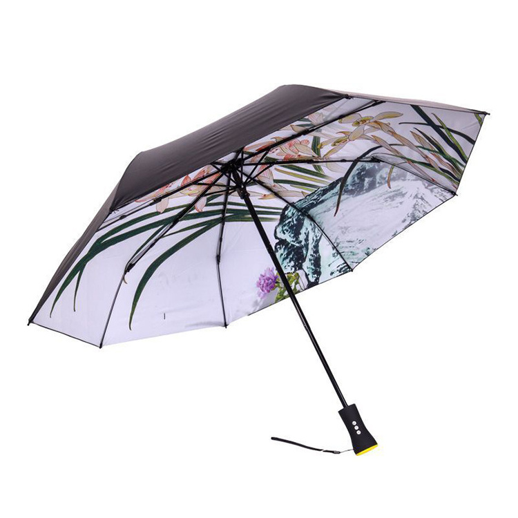 Music USB Charging Portable Rain Foldable Auto Open Close Lightweight S Mini Capsule Anti UV Travel Folding Umbrella