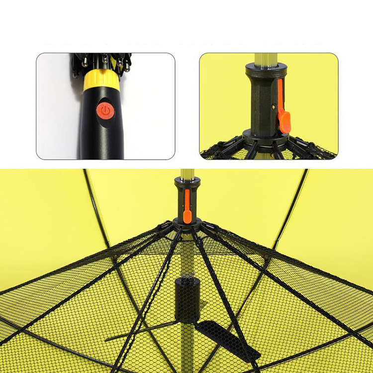 Fan and Water Mist Umbrella Manual Open Anti UV Fabric Canopy With Fan And Cooling Misting Outdoor Straight Umbrella