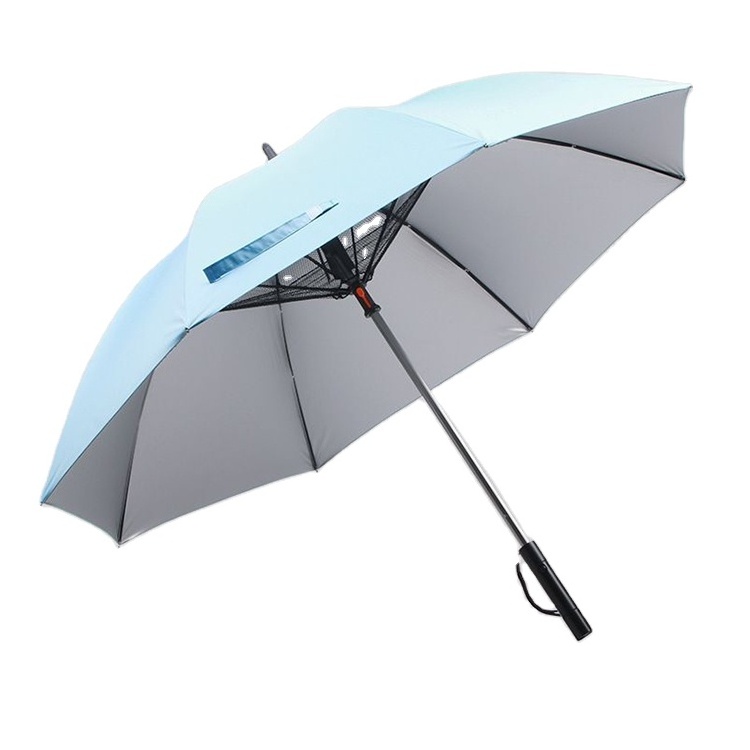 Summer Smart Cool Hand-Held Umbrella with a Fan Electric Battery Power