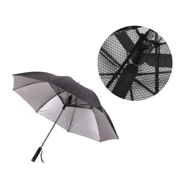 Built-In Cooling Fan and Mist Spray Fan Umbrella with Fan and Water Spray