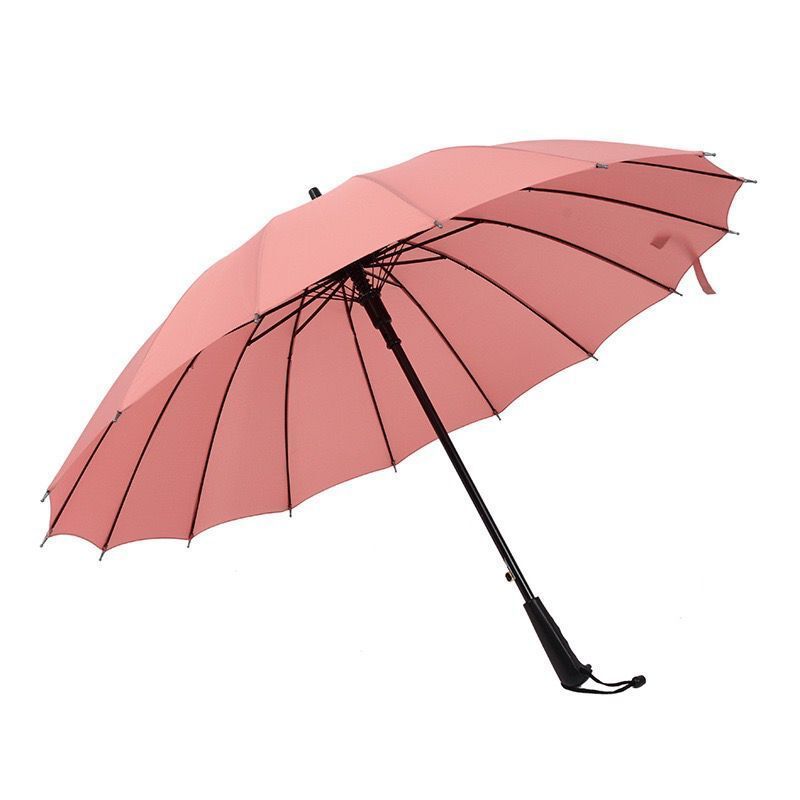 Custom Logo Prints 16k Curved Handle Pastel Pure Color No Drip Windproof Pastel Umbrellas For Women Long Umbrella