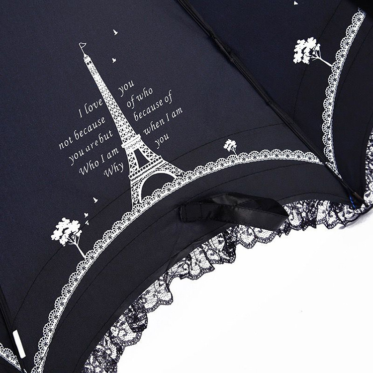 Umbrella Bulk Buy Elegant Dome Shaped Umbrella for Lady Polka Lace Ruffle Parasol 3 Fold Umbrella For Wedding