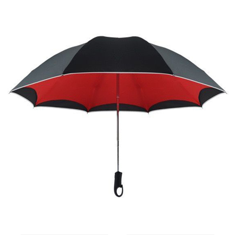 Supplier Lock Head Handle Wholesales Cheap Folding Inverted Umbrella For Travel Mini Rain 3 Folds Umbrella With Logo Prints