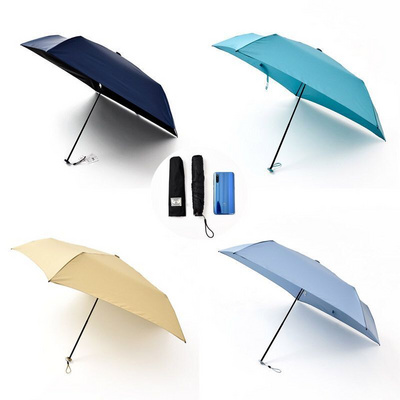 High Quality WindProof Pongee Rain Travel 3 Folding Folding Uv Umbrella Umbrella For Women UV Mini Small Flat Handle Umbrella