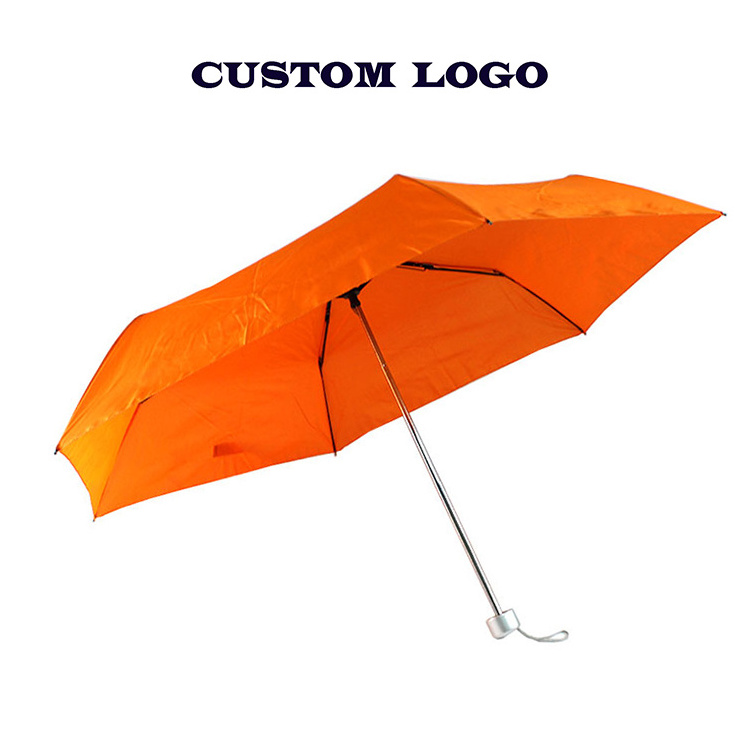 Ultra Light Mini Umbrella Rain Women 5Folding Portable Umbrella Light Durable Rain Orange Men 6K Travel Small Umbrella