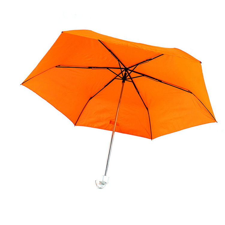 Ultra Light Mini Umbrella Rain Women 5Folding Portable Umbrella Light Durable Rain Orange Men 6K Travel Small Umbrella