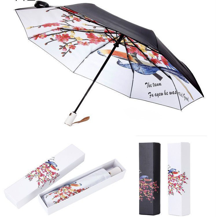 Cheap Made Promotional Uv Custom Umbrella With Logo Print Rain Anti-uv Foldable Paraguas Parapluie 3 Automatic Folding Umbrella