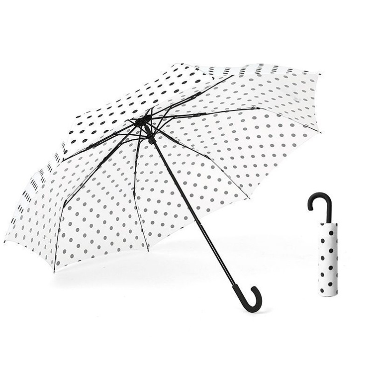 Mori Fariy Tales Pattern Manual Open Close 3 Folding Lightweight Windproof Umbrella With Superfine J Handle