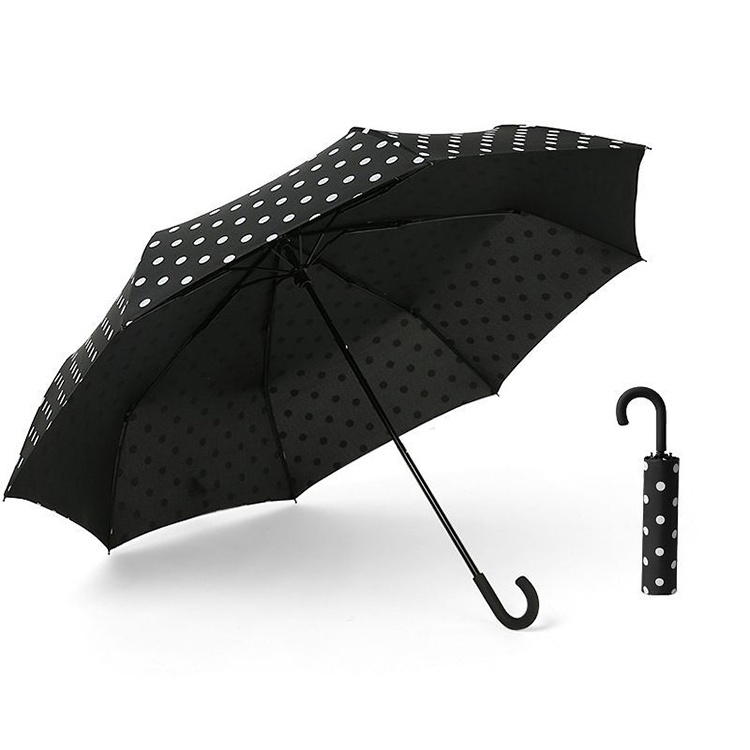 Mori Fariy Tales Pattern Manual Open Close 3 Folding Lightweight Windproof Umbrella With Superfine J Handle