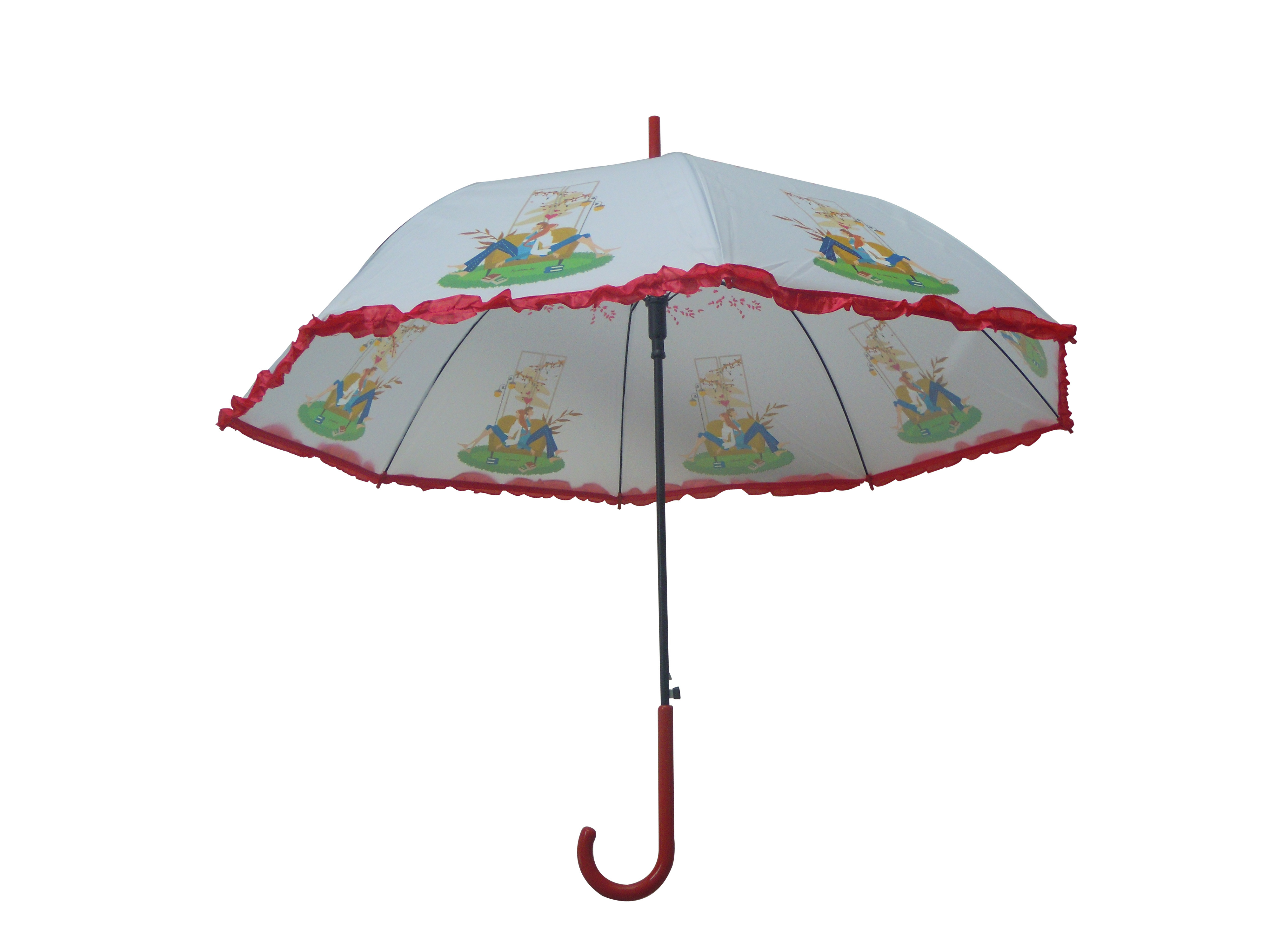 Durable Designed Outdoor Fiberglass Fashion Brand Lady Manual Open Dome Stick Umbrellas For Sun And Rain