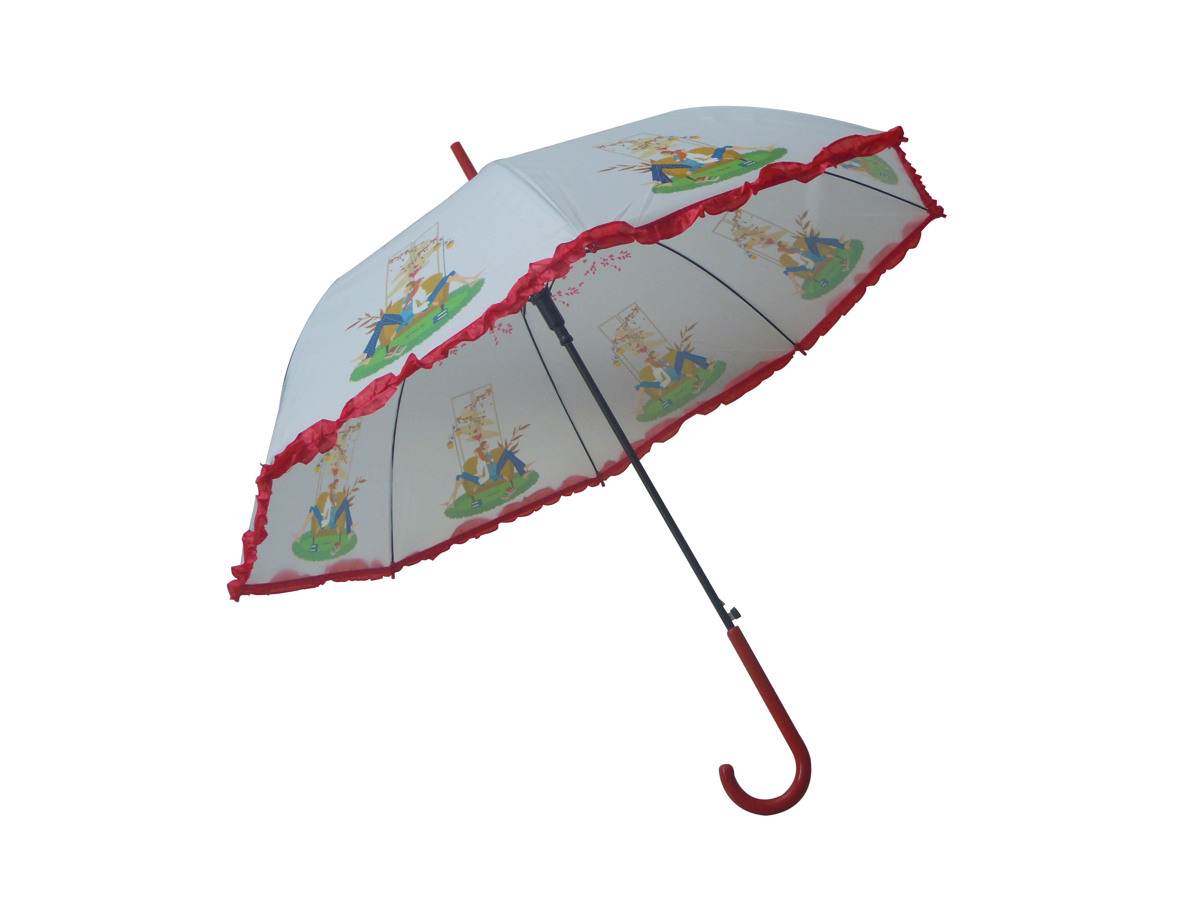 Durable Designed Outdoor Fiberglass Fashion Brand Lady Manual Open Dome Stick Umbrellas For Sun And Rain