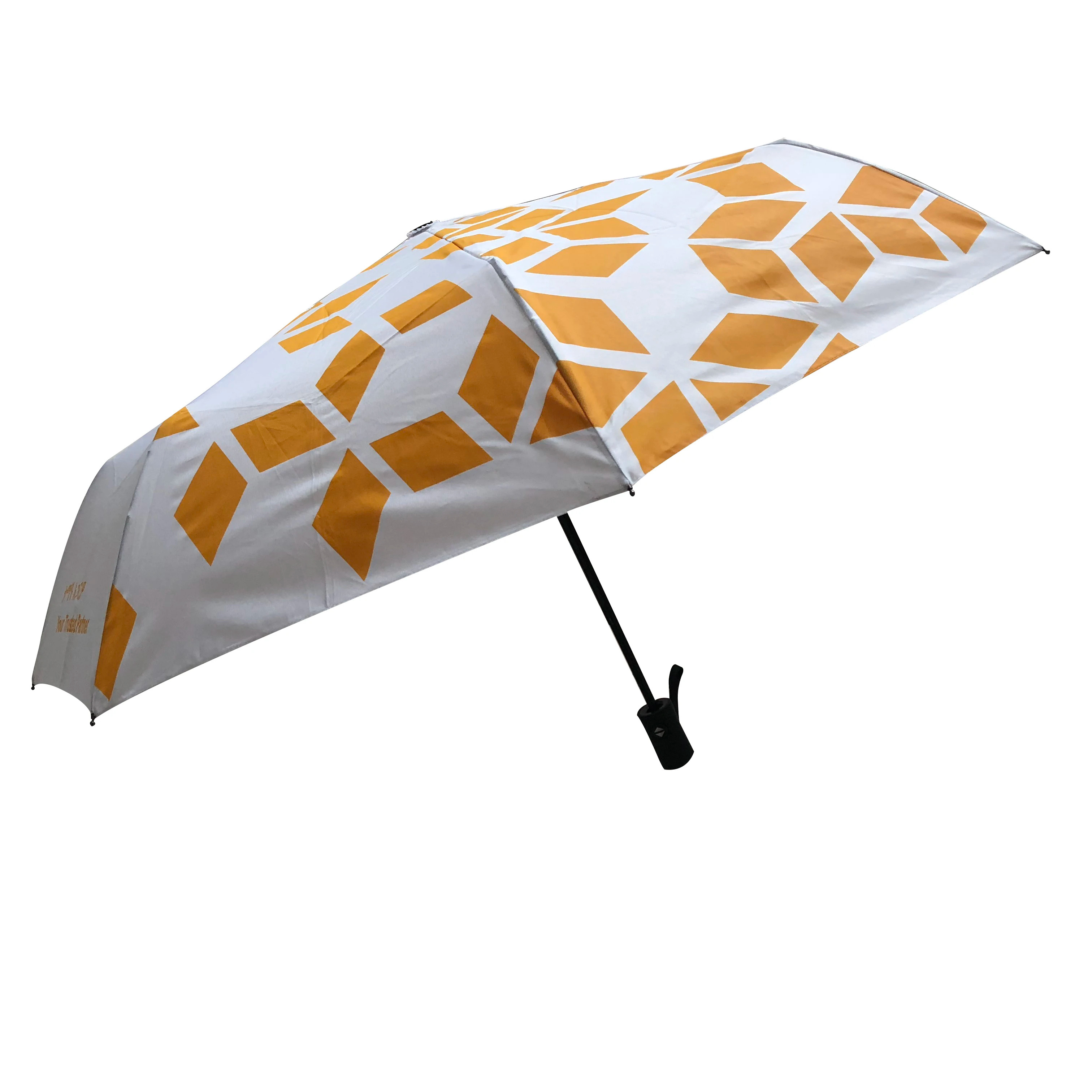 Eco-Friendly Recycled PET Promotional Uv Custom Umbrella With Logo Print Rain Anti-uv Foldable 3 Automatic Folding umbrella