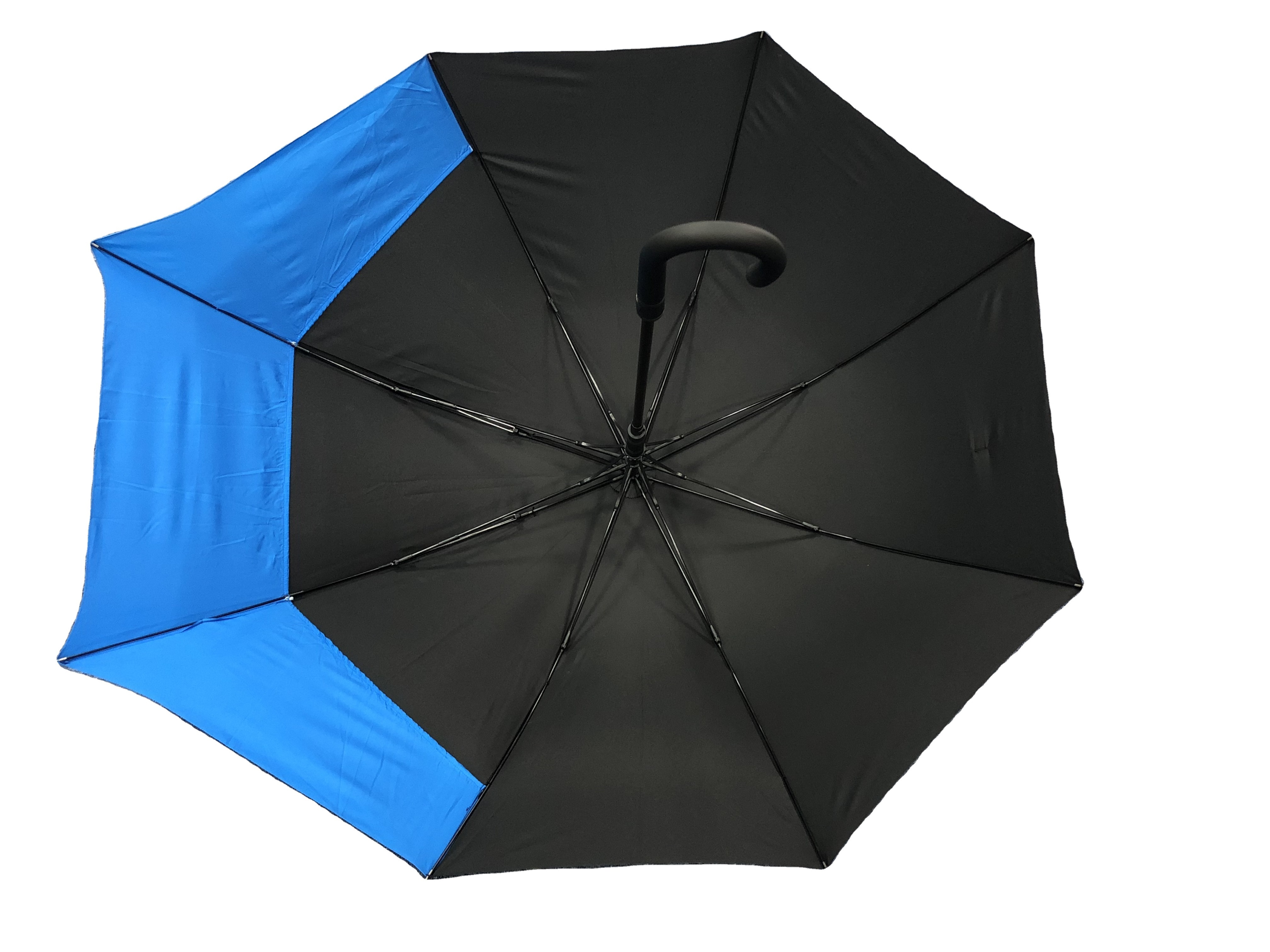 Large Windproof Sunblock Double Layer Fiberglass Golf Umbrella Automatic Button 8 Panels Umbrella