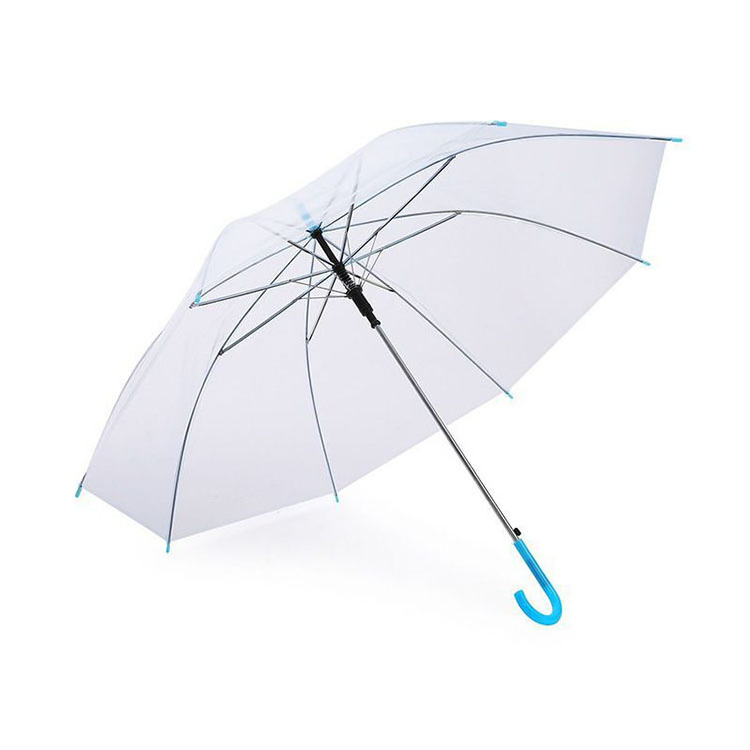 New Design 21 inch Automatic Gradient Colorful Straight EVA POE Rain Umbrella 8k Iron Frame Sun Umbrella Transparent children