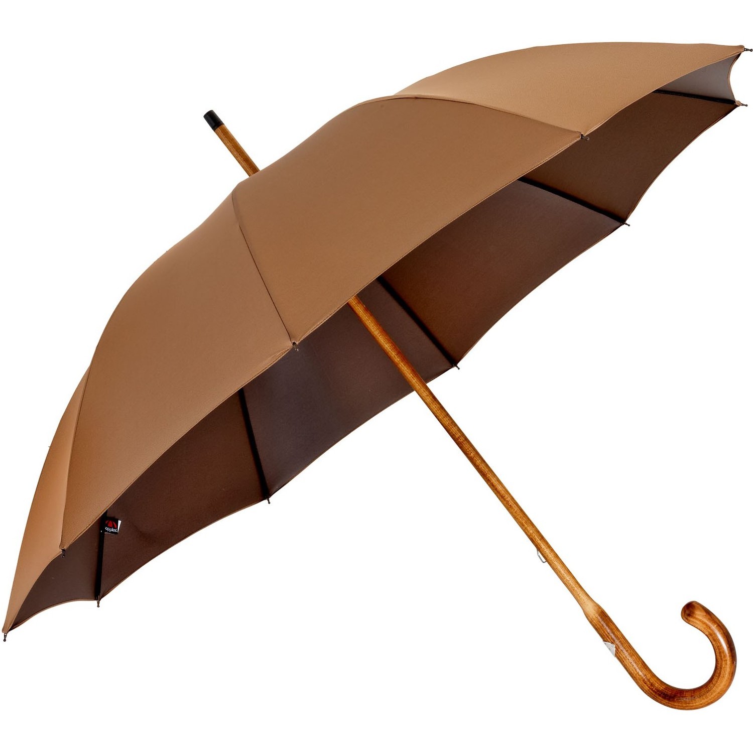 Customized Personalized Umbrella With Logo Promotional Gift Luxury Wood J Handle Straight Outdoor Umbrella