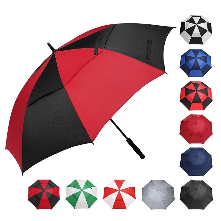 Golf Umbrella Promotion Advertising Wholesale Custom Print Logo Golf Straight Windproof Umbrella With Logo Printing