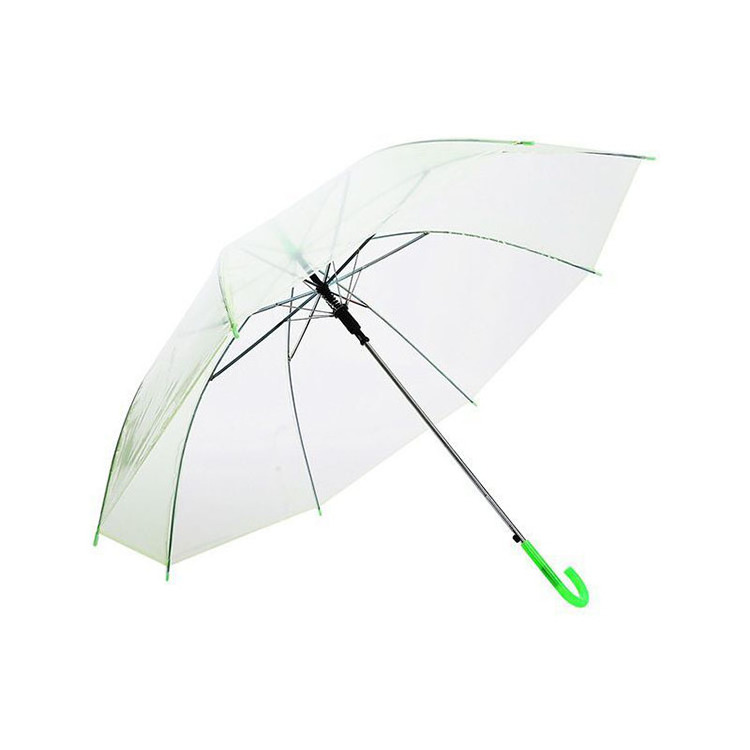 New Design 21 inch Automatic Gradient Colorful Straight EVA POE Rain Umbrella 8k Iron Frame Sun Umbrella Transparent children