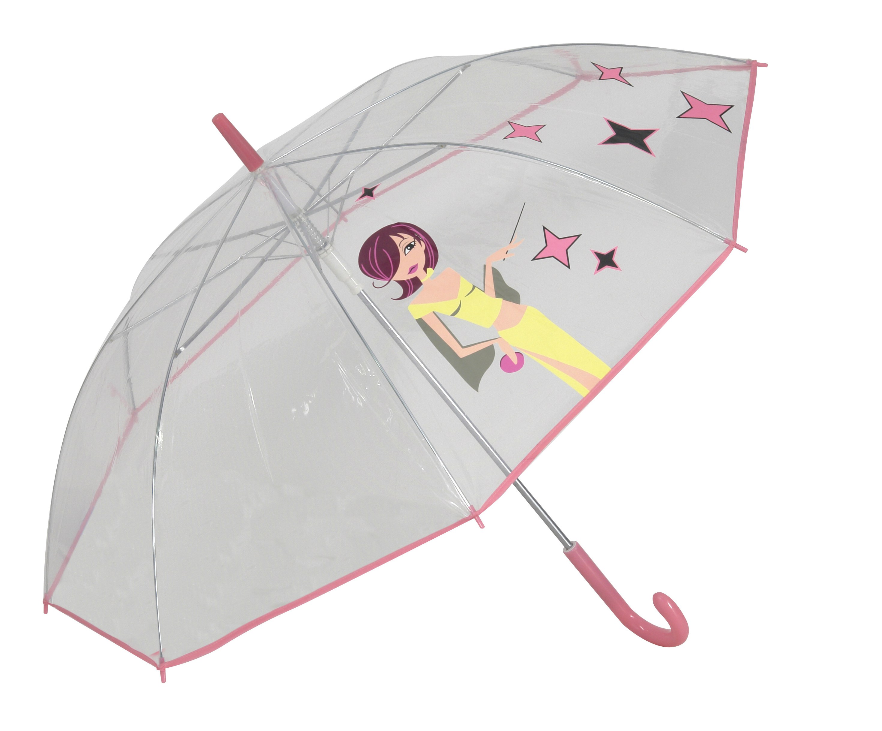 Kids Umbrella Cartoon Printed Color For Promotion Sales Pink Customizable For Summer Children Rain Umbrellas