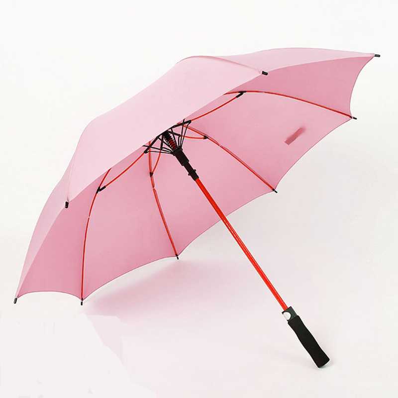 Wholesale Custom Logo Promotion Auto Open Red Long Fiberglass Shaft Car Brand Logo Advertising Golf Umbrella For Storm